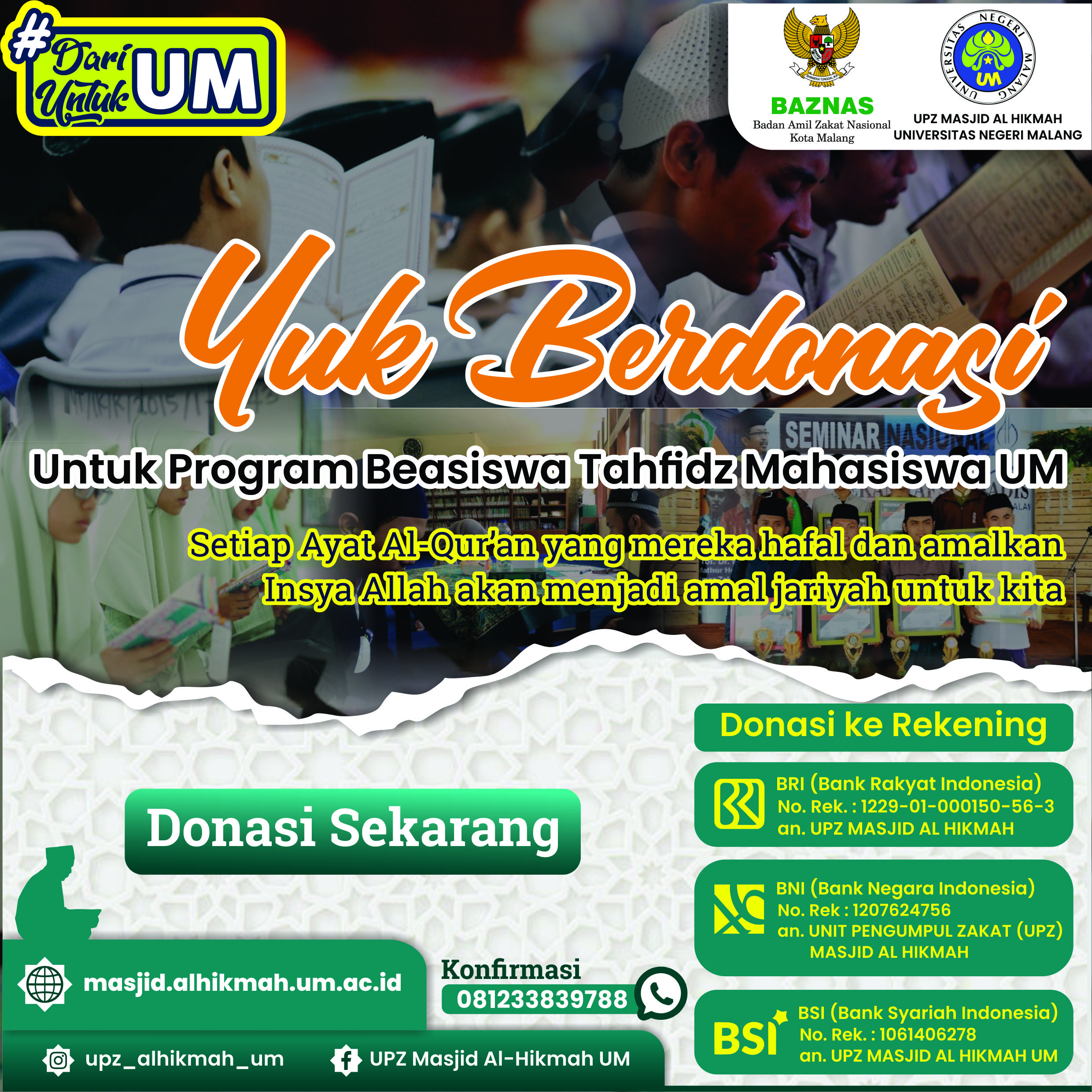 Program Donasi Beasiswa Tahfidz Mahasiswa UM