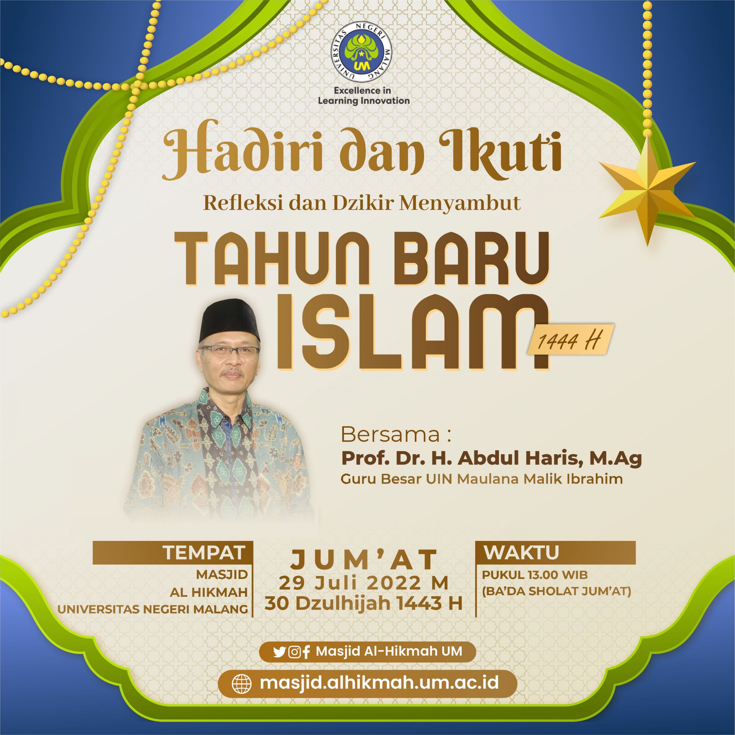 Mari Hadiri dan Ikuti Refleksi dan Dzikir Bersama Menyambut Tahun Baru Islam 1444 H